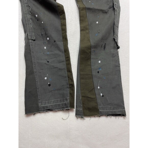 Gallery Dept. Men's W32 L31 Flared Leg Green Carpenter Paint Splatter Pants - Picture 4 of 13